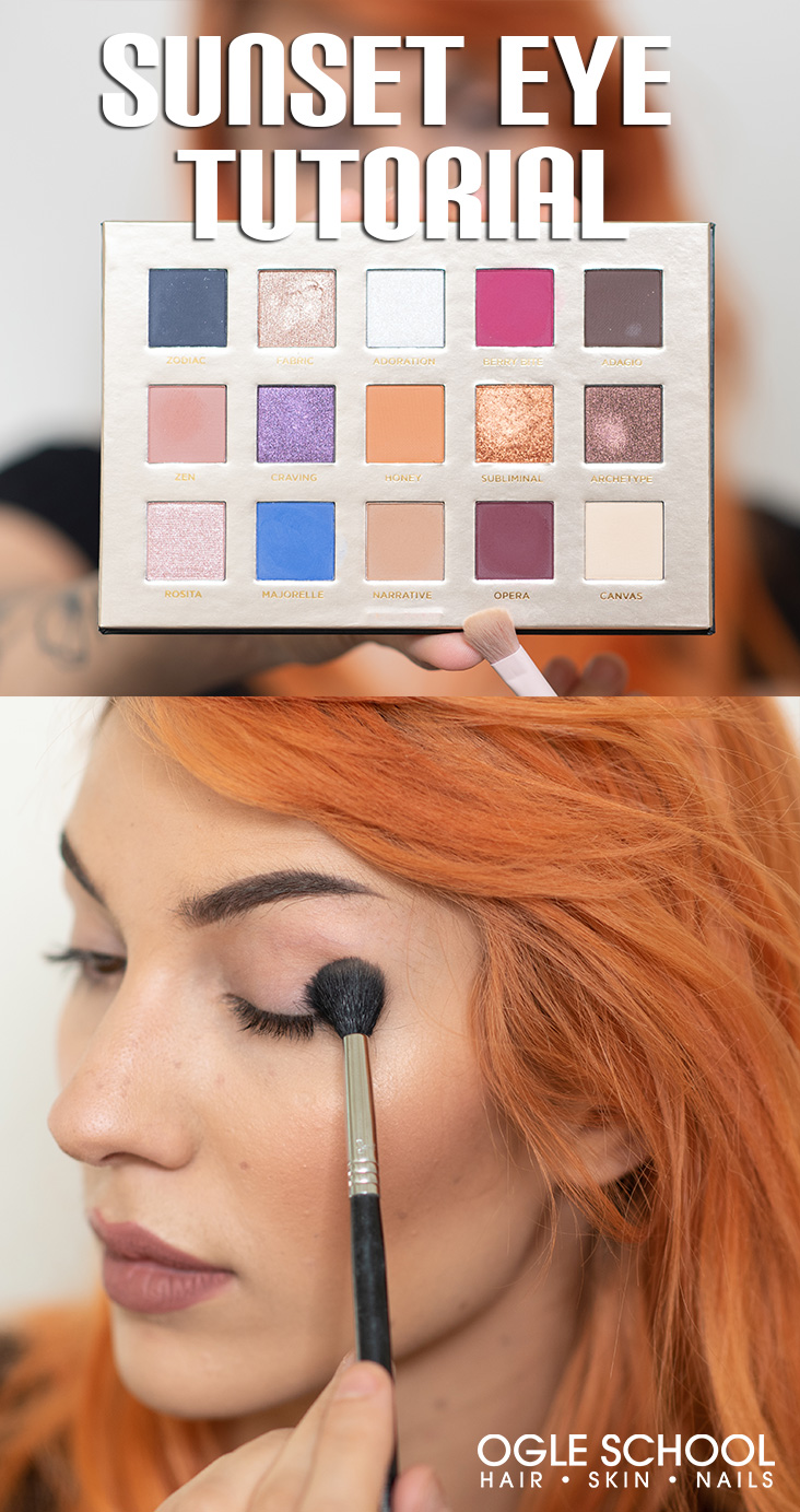 eyeshadow application with blending brush
