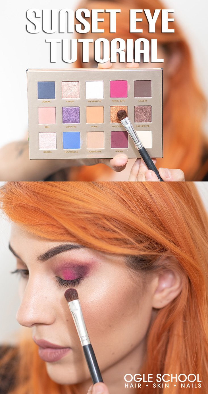 blend multiple sunset eyeshadow colors