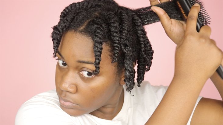 part and twist hair to help with detangling