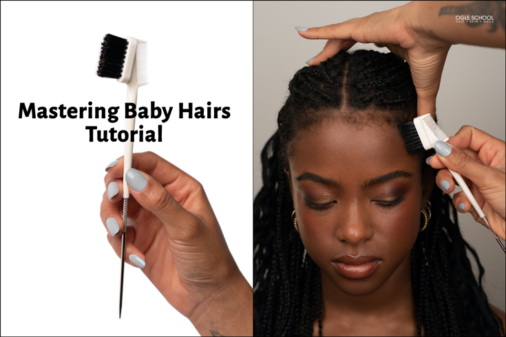 Brush combing baby hair