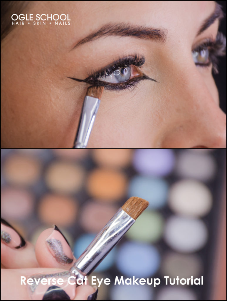 Seal the eyeliner with eyeshadow