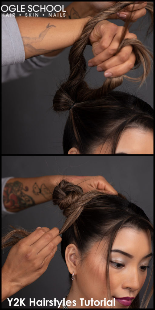 Twist hair into buns