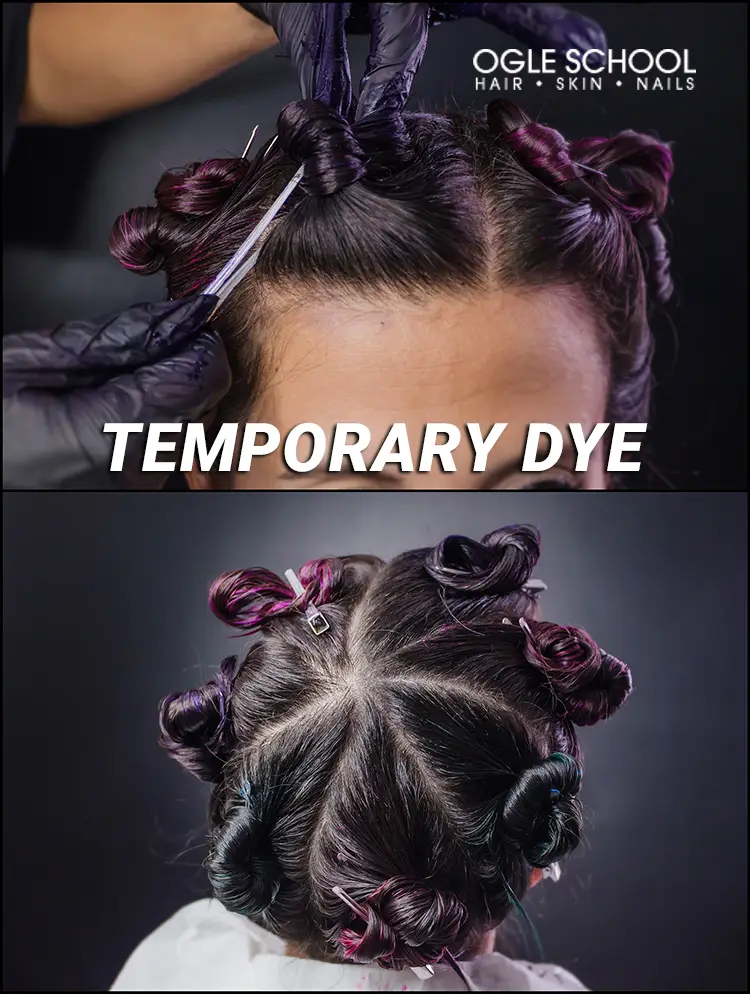 wrap dyed hair in buns 