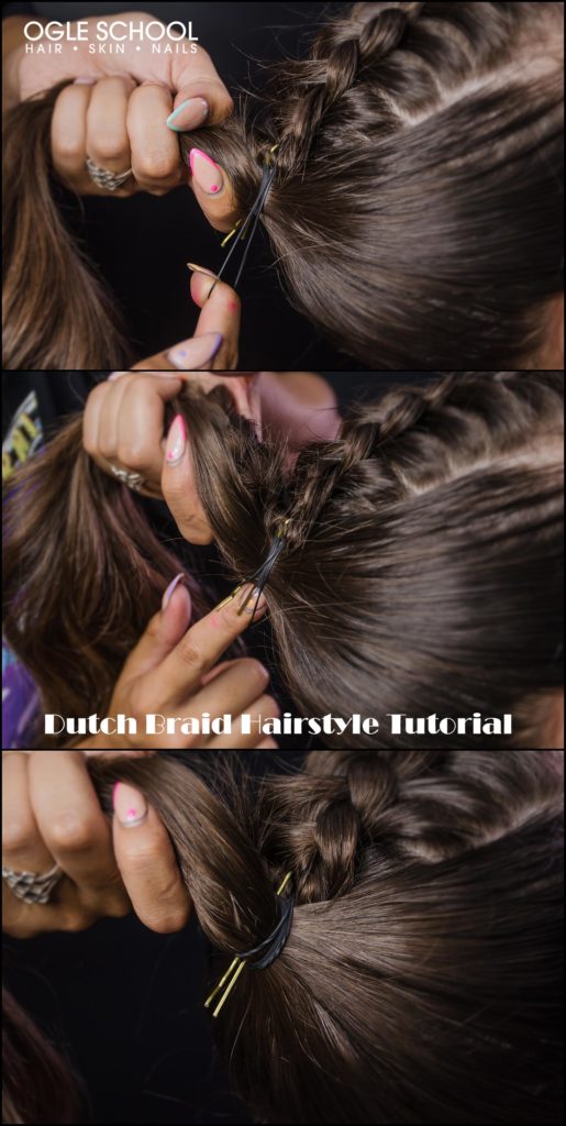 Wrap braid around ponytail