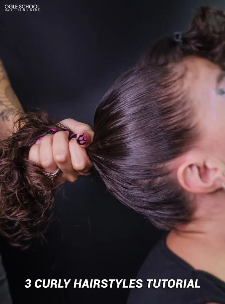 Smooth hair into ponytail