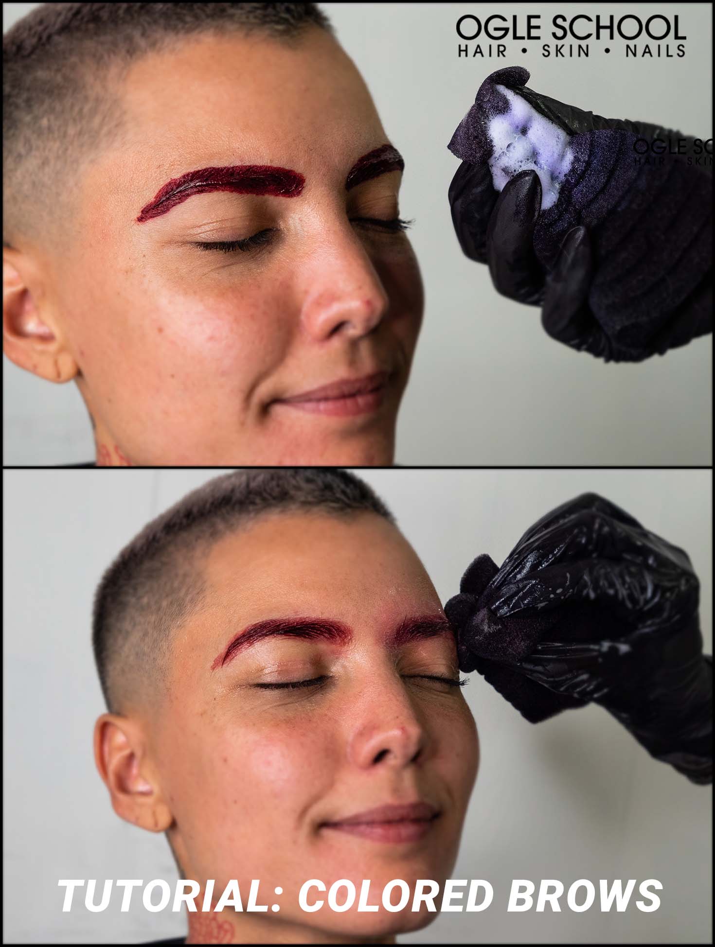 Remove dye from brows