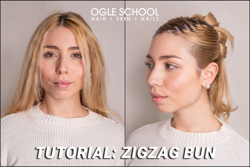 Zigzag Bun Hairstyle Tutorial - Cosmetology School & Beauty School in Texas  - Ogle School