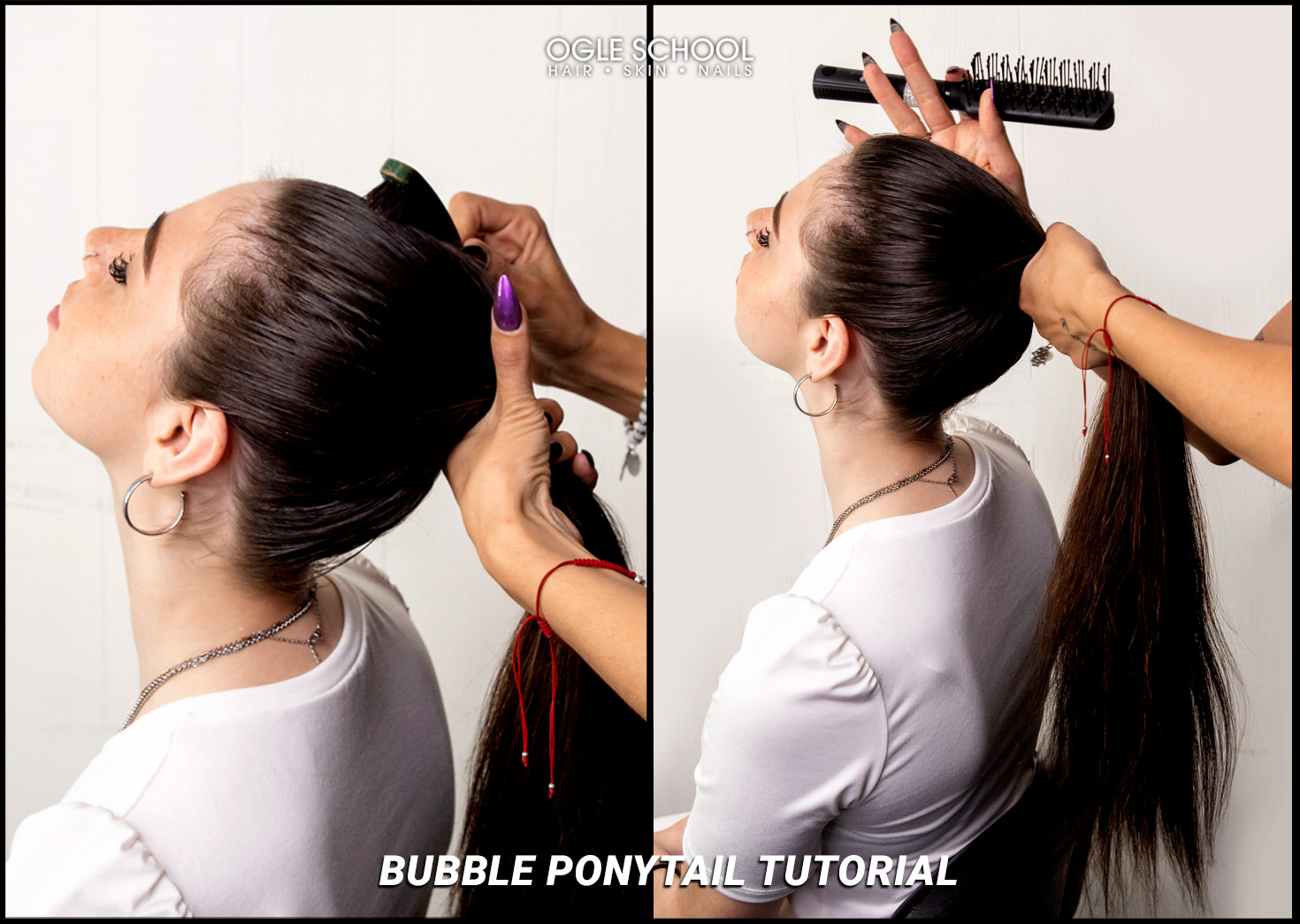 comb hair into ponytail