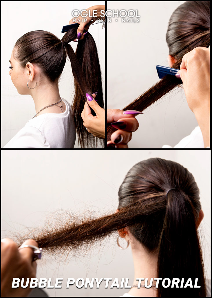 tease hair in ponytail