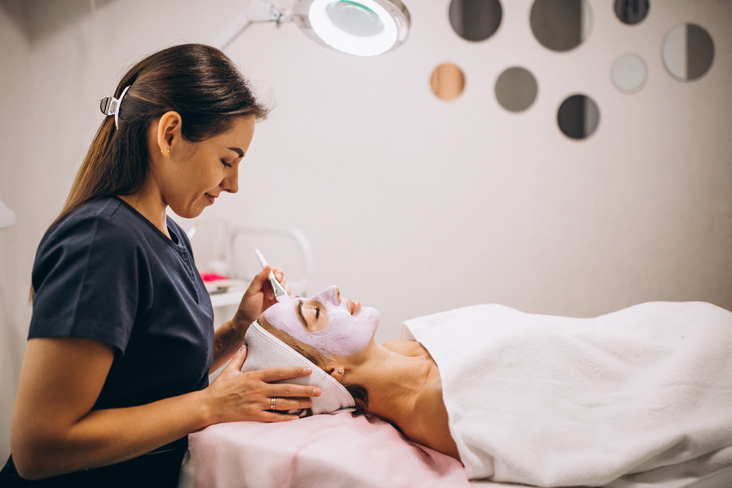 esthetician at work
