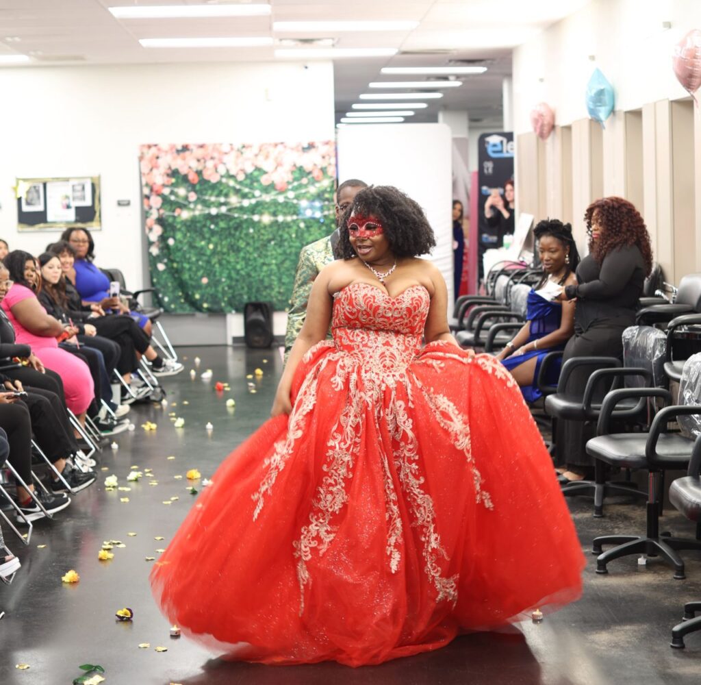 Ogle School prom extravaganza in Arlington runway shot