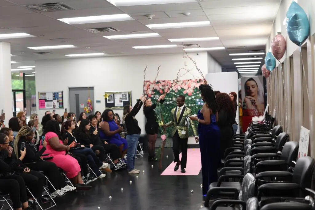 Ogle School prom extravaganza in Arlington runway shot