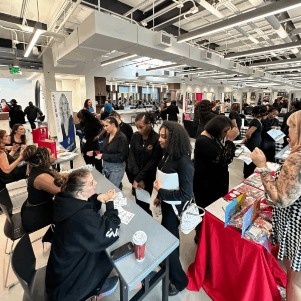 Image of Ogle School career fair. Students talking with Employers